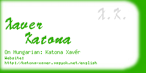 xaver katona business card